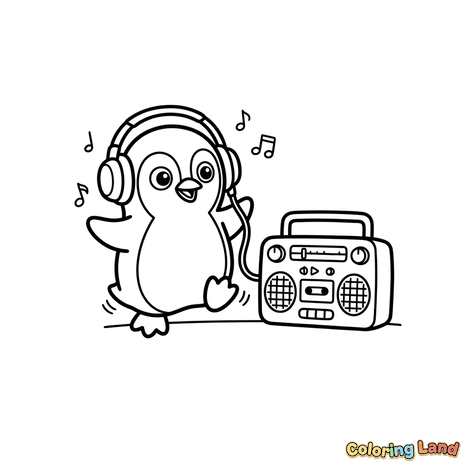 Dansende Pingvin med Boombox
