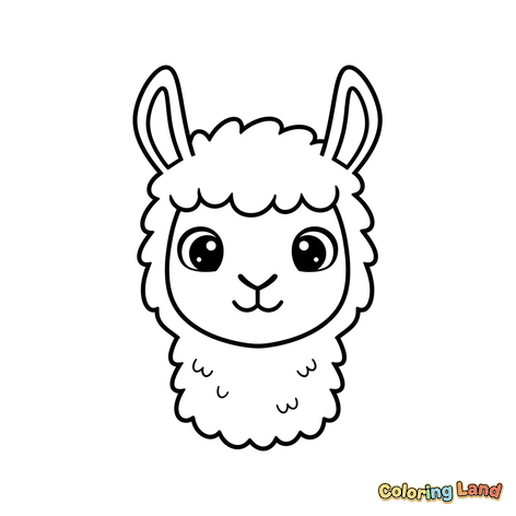 Cute Llama Head