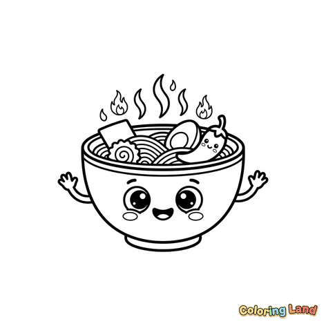 Simpatica Ciotola di Ramen Kawaii Piccante