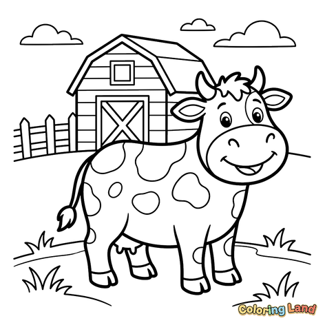 Vache Heureuse à la Ferme