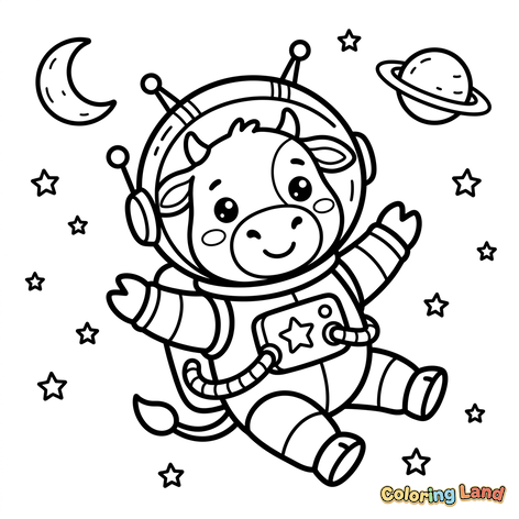 Astronaut Cow in Space