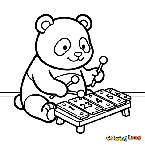 Muzikale Panda met Xylofoon