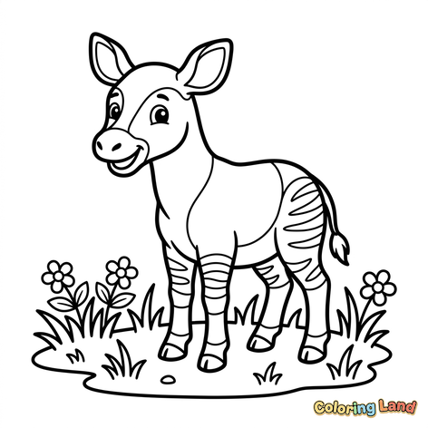 Søt Babyzebra på en Blomstereng
