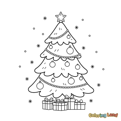 Árbol de Navidad Decorado con Regalos