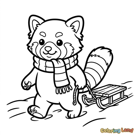 Schattige Rode Panda met Winterslee