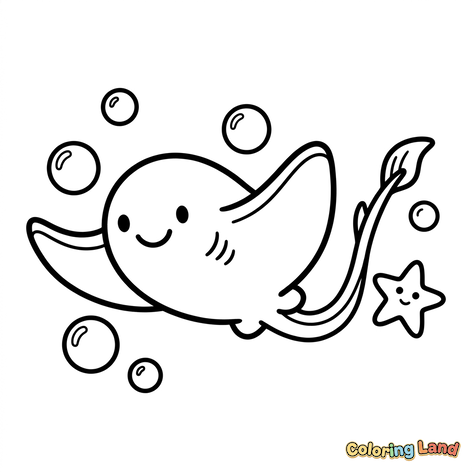 Mignon Bébé Requin et Étoile de Mer