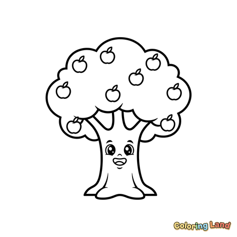 Glücklicher Apfelbaum