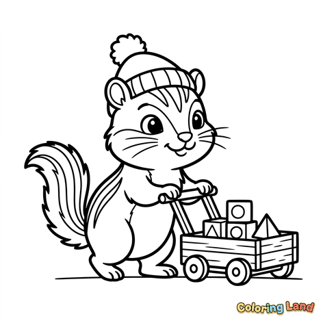 Mignon Tamia avec Chariot à Jouets