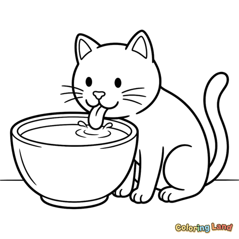 Blije Kat Drinkt Water