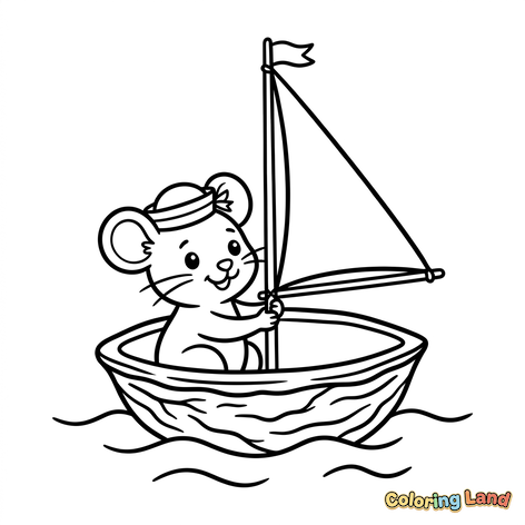 Topolino Marinaio su una Barchetta