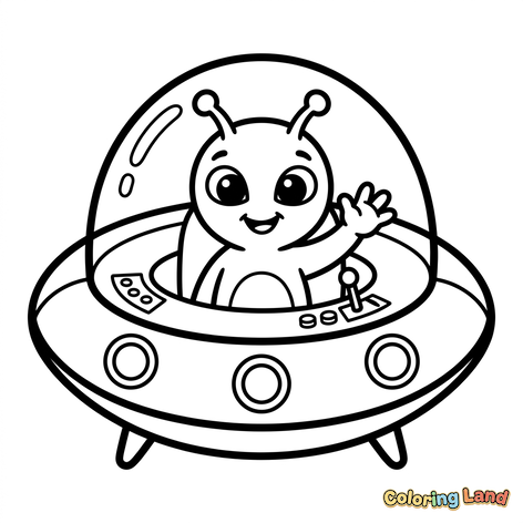 Extraterestru Prietenos într-un UFO