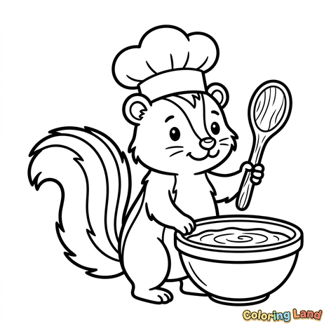 Chef Skunk Cooking Soup