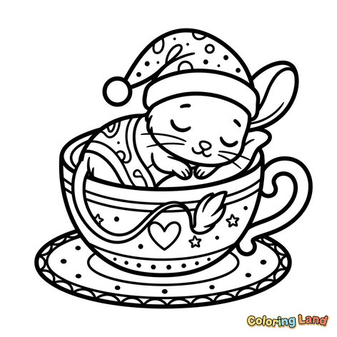 Sleeping Kitten in a Teacup