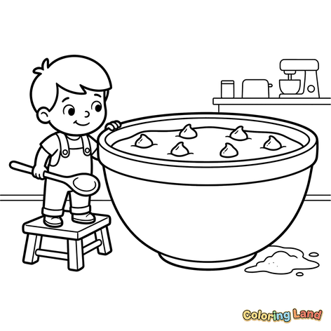 Menino Pequeno Assando na Cozinha