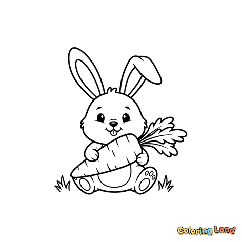 Happy Bunny with a Carrot