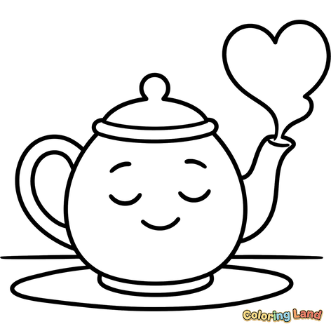 Teiera Felice con Vapore a Cuore