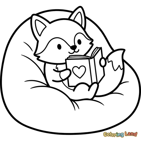 Gemütlicher Fuchs Liest ein Buch