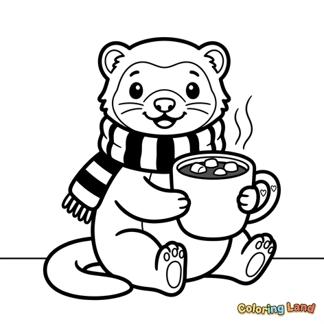 Cozy Otter with Hot Chocolate