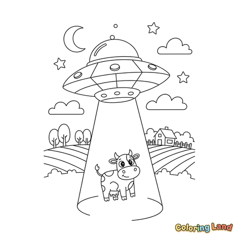 UFO Ko Bortførelse på en Bondegård om Natten