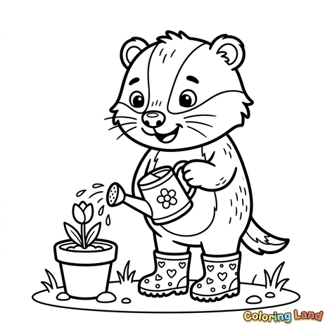 Guaxinim Fofo Jardinando