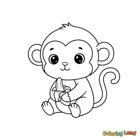 Mono Adorable con Plátano