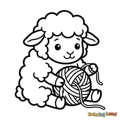 Adorable Agneau avec Pelote de Laine