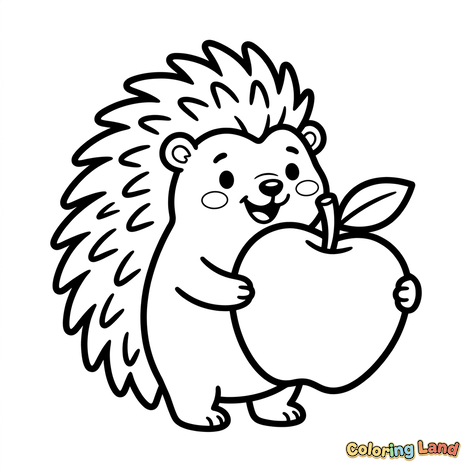 Mignon Hérisson avec une Grosse Pomme