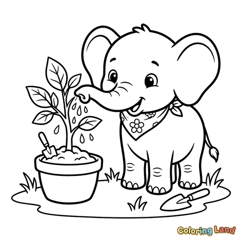 Bayi Gajah Berkebun