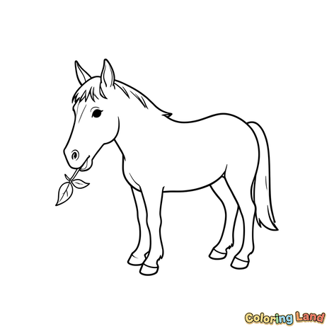 Caballo Sosteniendo una Hoja