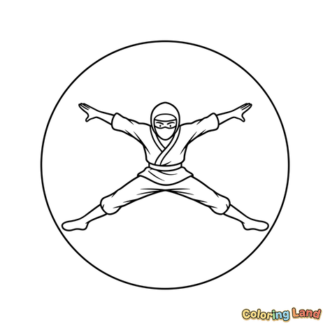 Ninja in Actionpose im Sprung