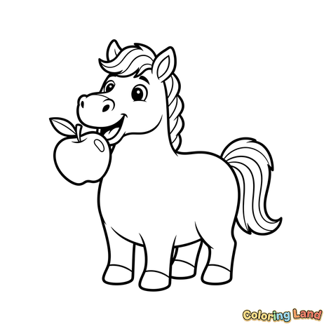 Happy Horse with an Apple