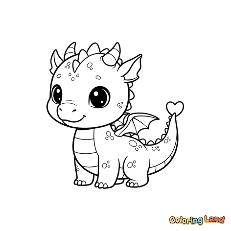 Schattige Babydraak met Hartstaart