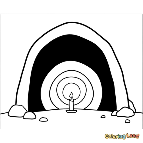 Stearinlys ved den buede passasjen