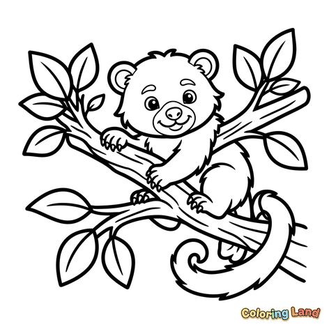 Süßer Baby-Lemur auf einem Baumast