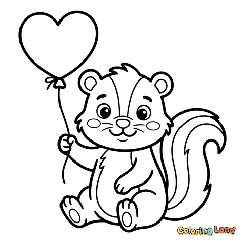 Süßes Eichhörnchen mit Herzballon