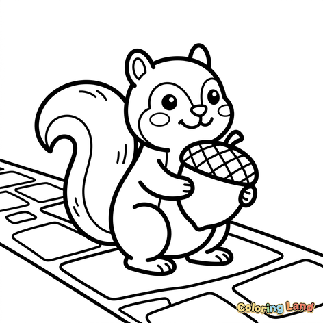 Cute Squirrel with Acorn