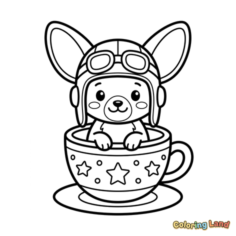 Aviator Puppy in a Teacup