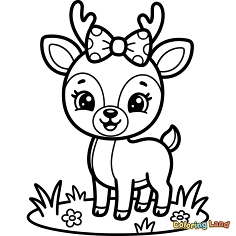 Cute Baby Deer with Bow