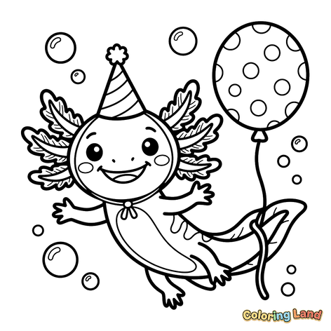Axolote de Festa com Balão