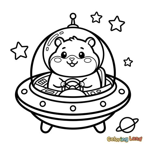 Hamster Astronaut într-un UFO