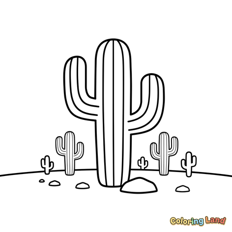 Woestijnlandschap met Cactussen