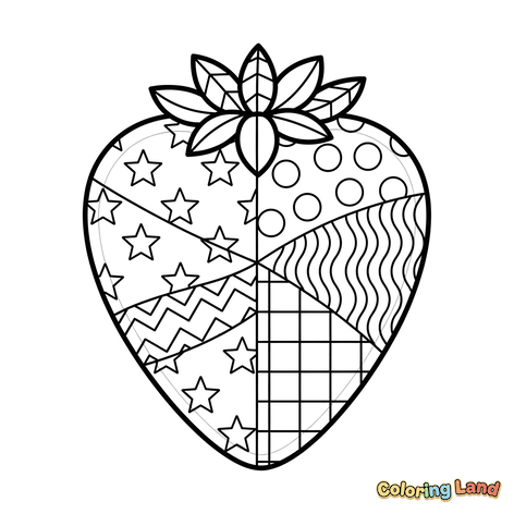 Fraise à Motifs Prête à être Coloriée