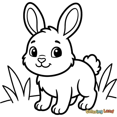 Cute Little Rabbit in Grass