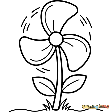 Fiore a Girandola che Gira nell'Erba