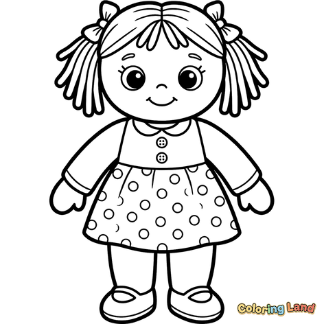 Boneka Kecil Bahagia dengan Gaun Polkadot