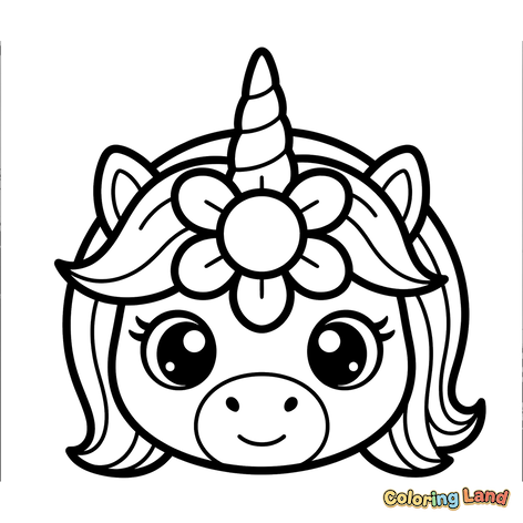 Jolie Licorne avec Bandeau Floral