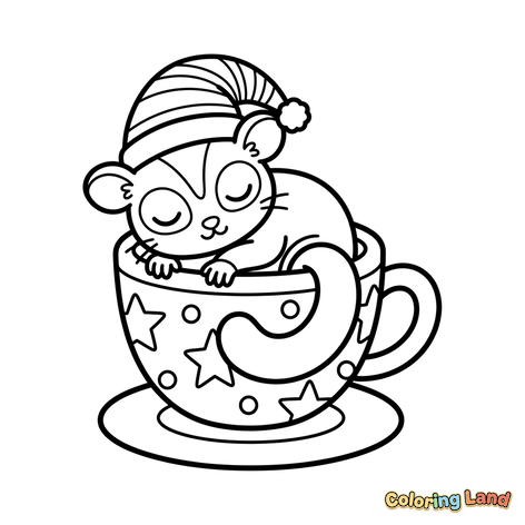 Sleeping Hamster in a Starry Teacup