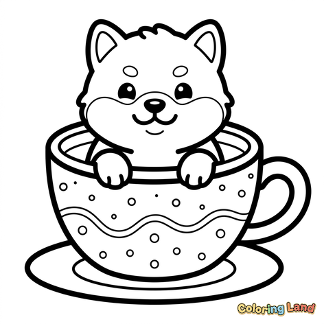 Süßer Welpe in einer Teetasse