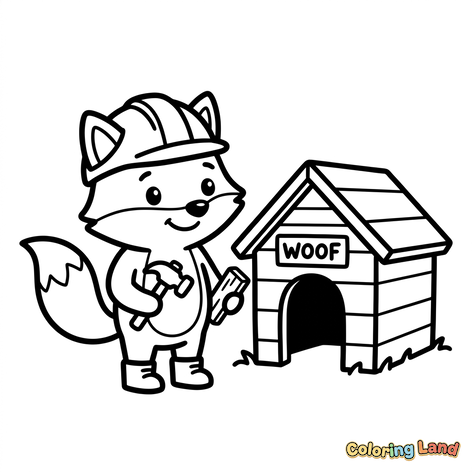 Handy Fox Building a Dog House