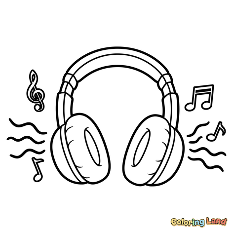 Écouteurs avec Notes de Musique